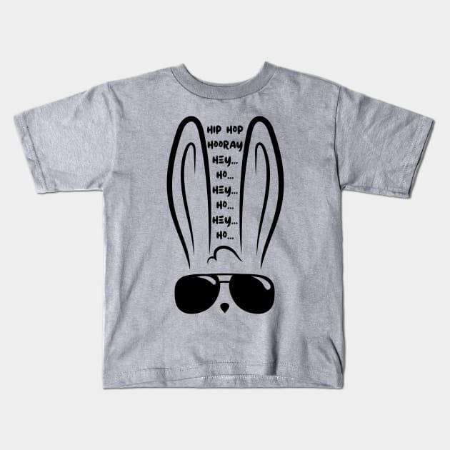 Hip Hop Hooray! Old School Easter Bunny Kids T-Shirt by Three Little Birds